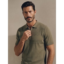 Maccali Erkek Haki Triko Polo Yaka Tişört