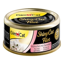 Gimcat ShinyCat Fileto Tavuklu ve Karidesli Konserve Yetişkin Kedi Maması 70 G