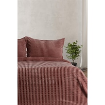 Merinos Modern Line 3 Parça Battaniye Seti - Gül Kurusu Gülkurusu
