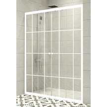 Durul Duşakabin Ön Cephe Beyaz Çizgi Beyaz