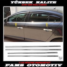 Renault Fluence Krom Cam Çıtası 4 Prç. 2010 ve Üzeri P.  Çelik
