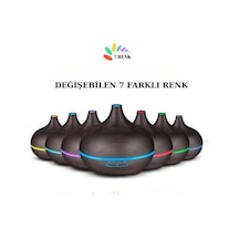 Kumandalı Oda Nemlendirici, Difüzör Buhar Ultrasonik Hava Nemlendirici, Aromatik Oda Kokusu 7 Renk Led Işıklı, 550 Ml