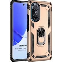 Microsonic Huawei Nova 9 SE Kılıf Military Ring Holder Gold