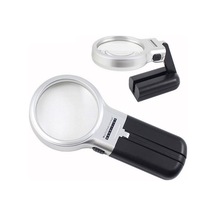 3x 4.5x Katlanabilir Ayarlı Büyüteç 10 Led Işık El Veya Masa Akrilik Optik Lens