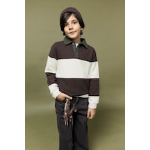 About Blank Defacto Erkek Çocuk Polo Yaka Renk Bloklu Sweatshirt G3375a825au Acı Kahverengi