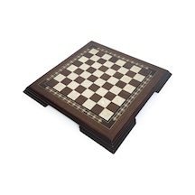 Flat Ayaklı Ahşap Satranç Tablası Küçük Ceviz 35x35cm