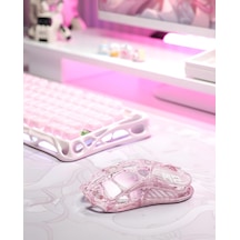 Mercury M2 Kablosuz Oyun Faresi, 26.000 Dpı, Paw3395dm Sensörlü -79g Hafif İçi Boş Tasarım -5 Programlanabilir Düğme -5 Dinamik Lightsync Rgb-şeffaf Pembe
