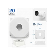 Vorex 20 Adet 10x10cm Tabansız Kamera Buatı Beyaz Kamera Montaj Kutusu Bullet Dome Ip Cctv Uyumlu