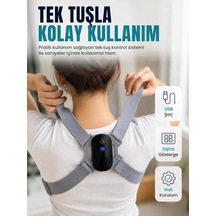 Ers- Ayarlanabilir Askılı Akıllı Dik Duruş Destekleyici Dijital Göstergeli Dik Duruş Cihazı