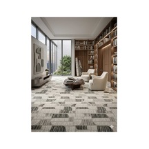 Nesrin Modern İskandinav Tarzı Geometrik Geçişli Kaymaz Jel Taban Halı Antrasit Gri