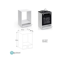 Set Üstü Ocak Fırın Dolabı Kapaklı Beyaz Mdflam