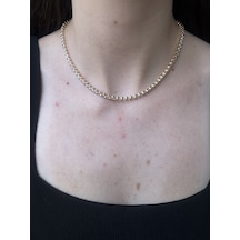 Gold Baget Su Yolu Kolye Altın