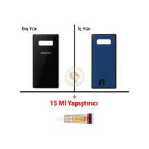 Samsung Uyumlu Note 8 Siyah Arka Pil Kapağı Batarya Kapağı Lazer Kesim + B-7000 Yapıştırıcı Çok Renkli