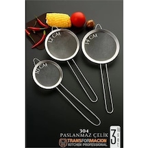 Süzgeç Seti 3 Boy Çok Amaçlı Süzgeç 304 Çelik Profesyoneller İçin Çok Renkli