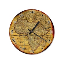 Eski Zeminde Eski Afrika Haritası Duvar Saati Çok Renkli