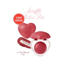 Yoğun Pigment Sunan Köpük Yapıda Kadife Bitişli Ruj & Allık Souffle Color Pot 23 Fog Cherry Çok Renkli