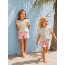 Baby Lory Kids Store Fırfır Kol Detaylı T-shirt Ekru Baby Lory Kids Store Fırfır Kol Detaylı T-shirt Ekru