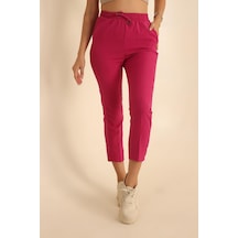 Vioshine Kadın Beli Lastikli Cepli Havuç Kalıp Pantolon-fuşya Fuşya