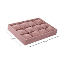 Yerli Üretim Tokyo Model Süet Kumaş Pembe 34/24 Cm Yastıklı Çekmece Içi Yastıklı Saat Ve Takı Kutusu Çok Renkli