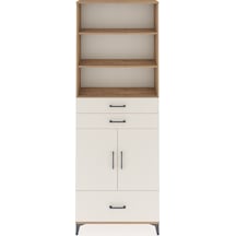 Arges Dolap 5 Raflı 3 Çekmeceli 2 Kapaklı 88x30x243 Çam-aytaşı Atlas Çam