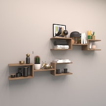 Rafkestir 2 Li Çift Mızrak Duvar Raf Seti Kafkas Meşe ( Mat )