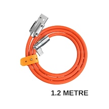 Apple Uyumlu iPhone Lightning Dönebilen Şarj Kablosu Oynar Başlıklı 1.2 Metre