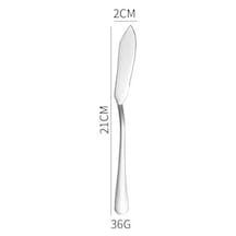 1010 Çelik 6 Adet Silver Renk Sofra Balık Kesme Bıçağı Cin742by-6 Açık Ceviz