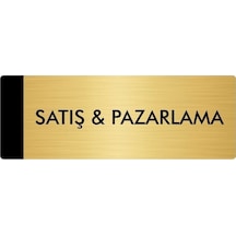 Metal Yönlendirme Levhası, Departman Kapı Isimliği Satış & Pazarlama 5x20 Cm Altın Renk