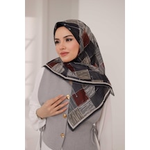 Mimiyum Nota Desen Soft Eşarp Füme