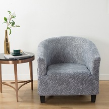 Sones Elastik Her Şey Dahil Tek Yarım Daire Baskılı Kanepe Kılıfı Kentsel Yaşam