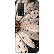 Xiaomi Mi 10t Uyumlu Papatya Ve Su Damlaları Desenli Silikon Kılıf