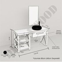 Deryawood  Larix Banyo Dolabı 40*100*76 Açık Ceviz Çok Renkli