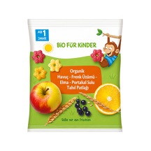 Organik Havuç Frenk Üzümü Elma Portakal Sulu Tahıl Patlağı 30 Gr Çok Renkli
