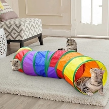 Tineke Kıvrımlı Kedi Tüneli Katlanır Gökkuşağı Uzun Kedi Köpek Oyuncağı