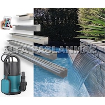 120 CM 304 Kalite Rgb Ledli Paslanmaz Duvar Şelalesi+Pompa Dahil