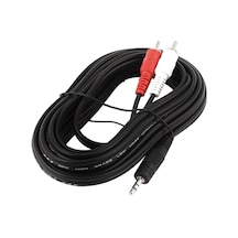 3.5Mm Stereo To 2 Rca Kablosu Aux Tos Ses Sound Audio 5 Metre