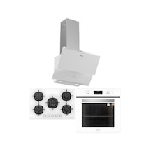 Silverline S2-BO6502W02 + CS5801E7W01 + 3490 Oslo Beyaz Ankastre Set