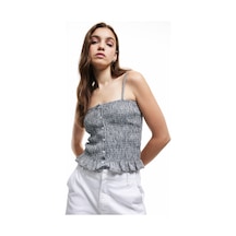 Koton Düğme Detaylı İp Askılı Bürümcük Slim Fit Crop Bluz Siyah Ekose 5sal30304ık Siyah Ekoseli Koton Düğme Detaylı İp Askılı Bürümcük Slim Fit Crop Bluz Siyah Ekose 5sal30304ık Siyah Ekoseli
