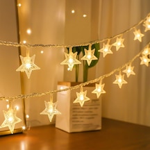 Dekoratif Yıldızlı İp Led Işık - Star Yıldız Led Işık Yılbaşı Süs