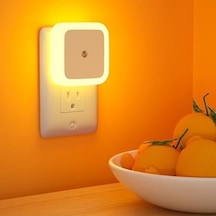 Fotoselli Led Gece Lambası, Amber Renk Sensörlü Gece Lambası, 1 Watt Amber Renk Led Gece Lambası Amber