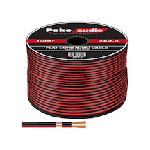 2x2.5 Hoparlör Kablosu Kordon Siyah 100mt Poke Pk-1425