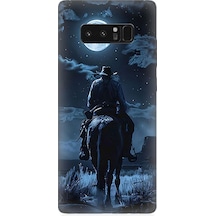 Samsung Galaxy Note 8 Uyumlu Ay Işığında Kovboy Desenli Silikon Kılıf