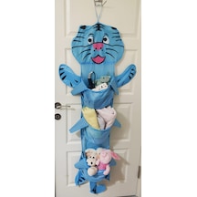 Çocuk Odası Dizayner Banyo Sepeti Kapı Arkası Organizer Mavi