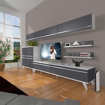 Decoraktiv Eko 8 Mdf Std Retro Tv Ünitesi Tv Sehpası Beyaz - Antrasit