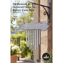 2 Adet Metal Çan Ok Desenli 40 Cm, Dekoratif Kapı Ve Bahçe Çanı, Bell