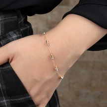 Dorika Bileklik Tek Sıra 3 Renk 1.25 Gram 14 Ayar Altın Sarı Altın