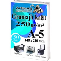 A5 Gramajlı Fotokopi Kağıdı 50 Adet 250 Gr Sertifika Kağıdı Kalın Kağıt Baskı Tüm Yazıcılara Uyumlu 14.8x21cm Ofis Büro