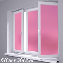 61 Cm X 3 Metre Pembe Renk Cam Kumlama, Ofis, Duşakabin Ve Balkon Camı Buzlu Kaplama Folyosu