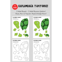 Kaplumbağa Şablonu, 4 Adet A4 Boyutta Kalın Ve Sert Kağıt.