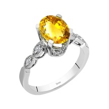 Sirius Pırlanta Ve Oval Kesim Sitrin Taşlı Aten Yüzük 0807R0202